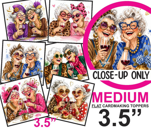 Old ladies red - wine, card