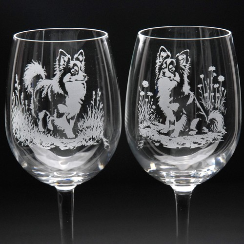 Papillon dog crystal wine - dog,