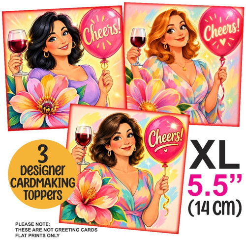Wine ladies birthday card - 3,
