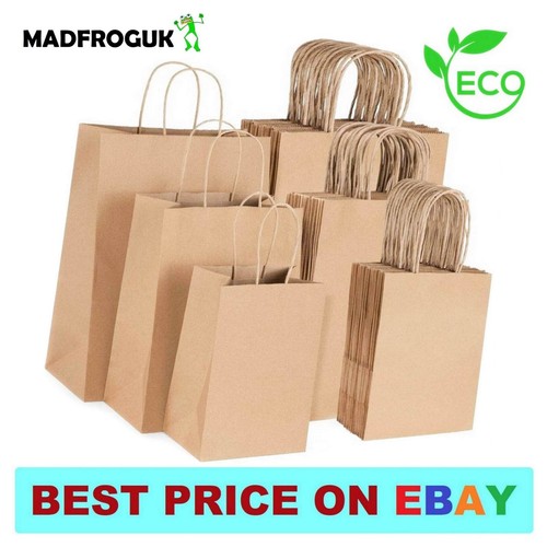 Brown paper bags with handles - brown,