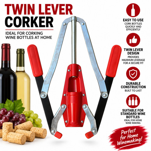 Twin lever wine bottle corker - lever,