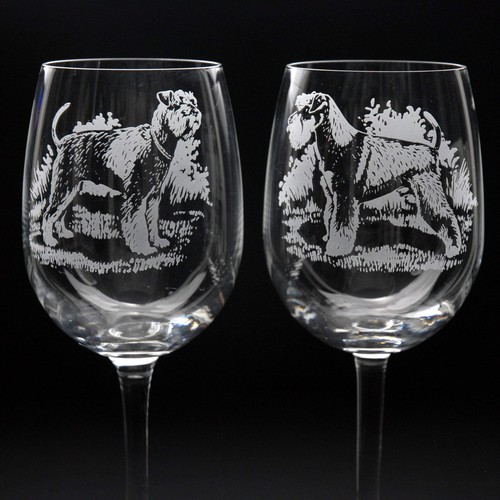 Schnauzer dog crystal wine - schnauzer,