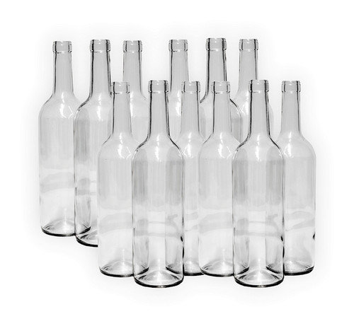 Glass bottle clear 750 - bottle, with