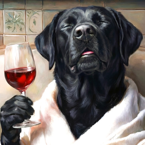 Black labrador birthday - black, card