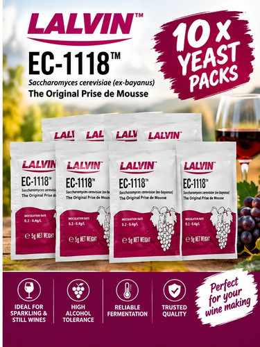 Lalvin 1118 wine yeast - ec-1118, 10