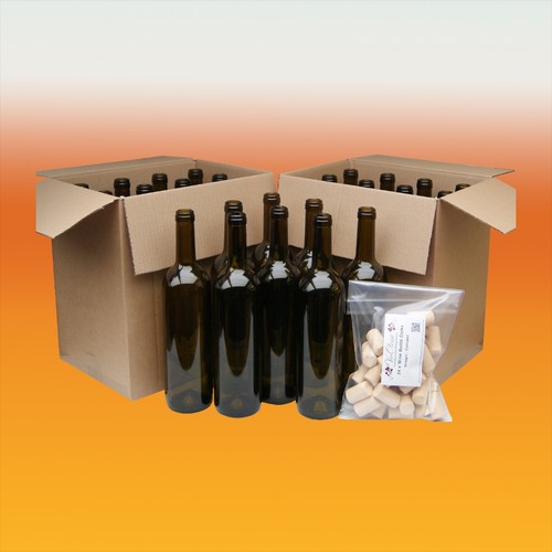 Wine bottles green box of - of, 24