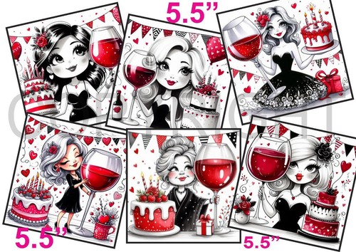 Card toppers 5 red - xl,