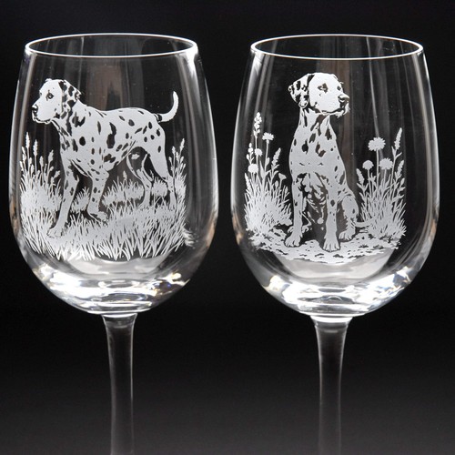 Dalmatian dog crystal wine - dalmatian,
